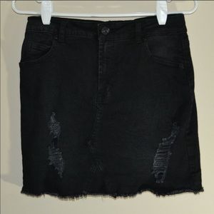 Black blue notes Jean skirt.